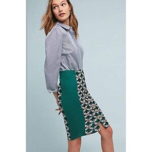 Anthropologie Dolan Left Coast Devlin Buttondown Pencil Skirt in Green, NWT